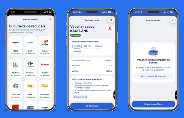 BCR introduce achiziția de vouchere cadou digitale direct în George, prin Brilliapp